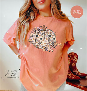 Pumpkin Season Cozy Colors Cute Crew Neck Shirt