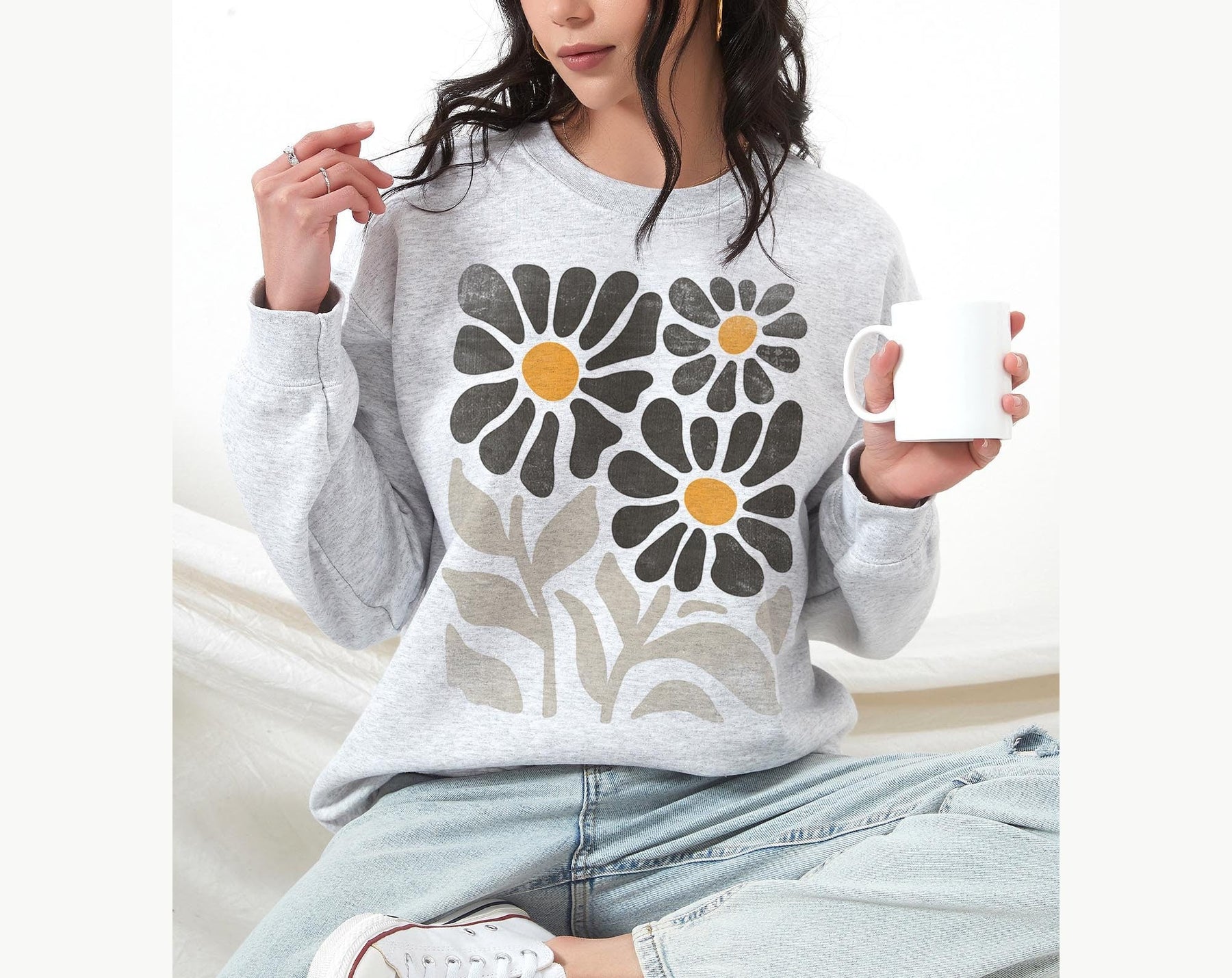 Sweat-shirt bohème floral unisexe Wildflower