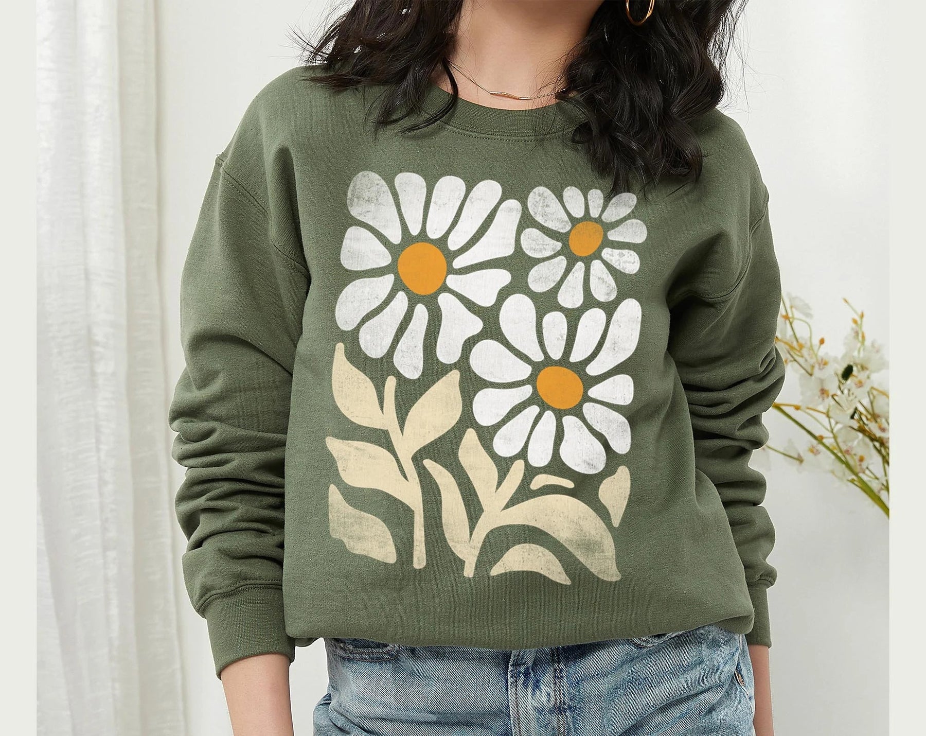 Sweat-shirt bohème floral unisexe Wildflower