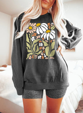 Comfort Colors Boho Wildflowers Floral Nature Sweatshirt