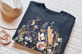 Pull floral botanique Vintage fleurs pressées Sweatshirt