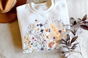 Pull floral botanique Vintage fleurs pressées Sweatshirt